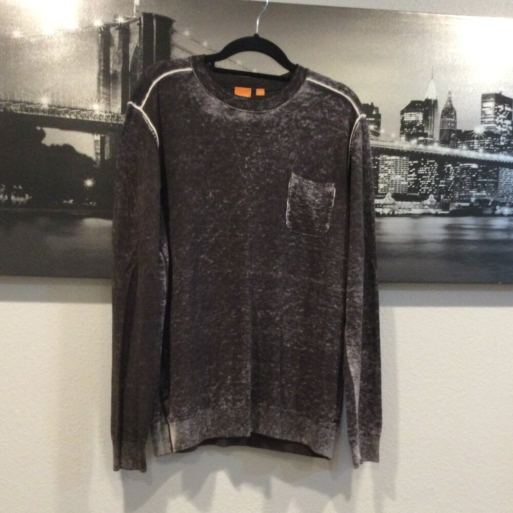 Boss Sid Pocket Long-Sleeve Crewneck T-Shirt - Picture 1 of 9